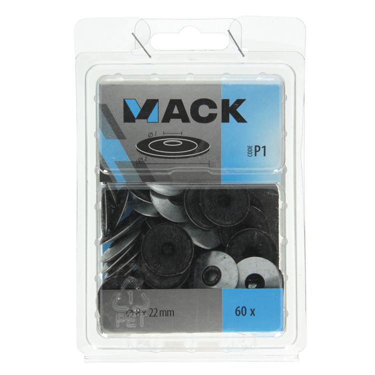 Mack 1019977 - anillo de sellado bituminoso galvanizado 60 piezas 8 x 22 mm | 5 piezas