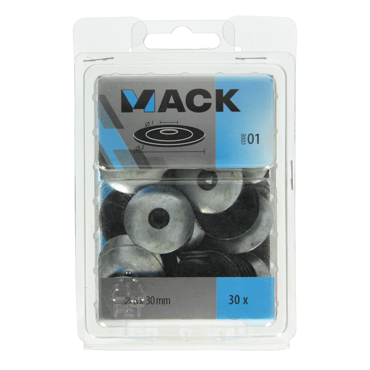 Mack 1019978 - anillo de sellado bituminoso galvanizado 30 piezas 8 x 30 mm | 5 piezas