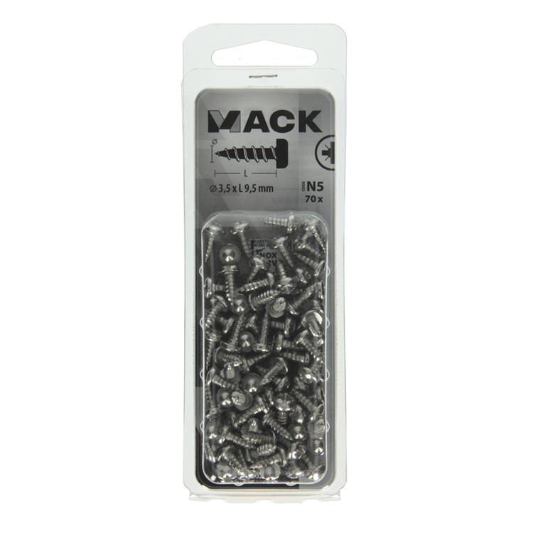 Mack 1020015 - tornillo autorroscante culata a2 70 piezas 3,5 x 9,5 mm | 5 piezas