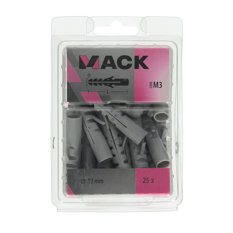 Mack 1018157 - tapón polietileno 25 piezas 12mm | 3 piezas