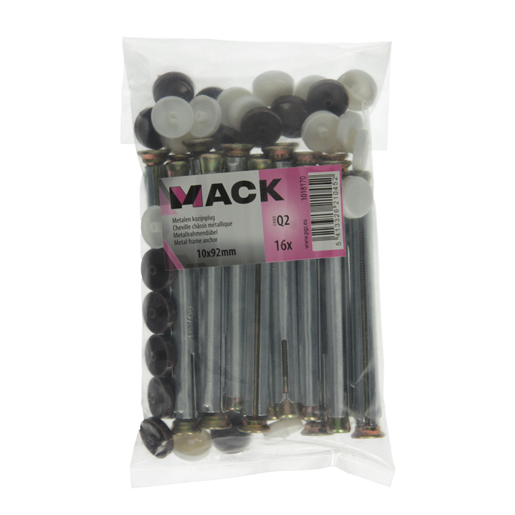 Mack 1018170 - tapón de estructura metálica de acero galvanizado 16 piezas 10 x 90 mm | 5 piezas