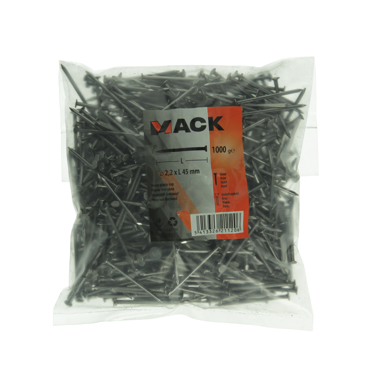 Mack 1020035 - clavo cabeza plana 1000 gr 2,2 x 45 mm | 10 piezas