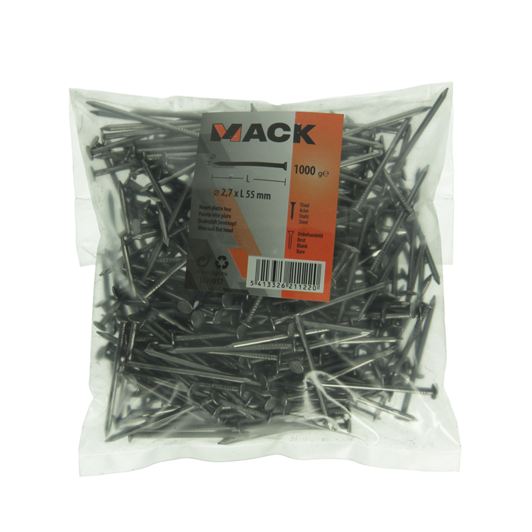 Mack 1020037 - clavo cabeza plana 1000 gr 2,7 x 55 mm | 10 piezas