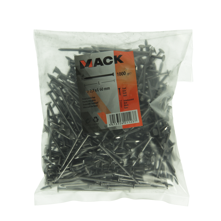 Mack 1020038 - clavo cabeza plana 1000 gr 2,7 x 60 mm | 10 piezas
