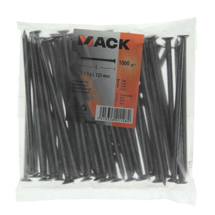 Mack 1020043 - clavo cabeza plana 1000 gr 5,0 x 125 mm | 10 piezas