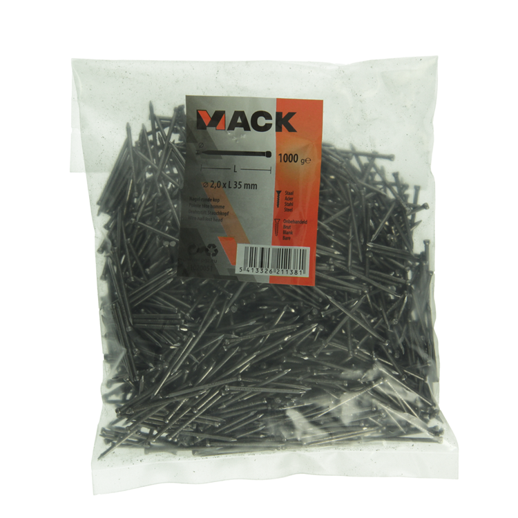 Mack 1020051 - clavo cabeza redonda 1000 gr 2,0 x 35 mm | 10 piezas