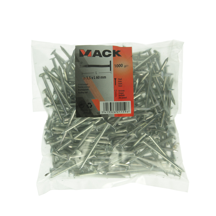 Mack 1020068 - clavo de esquisto galvanizado 1000 gr 3,5 x 60 mm | 10 piezas
