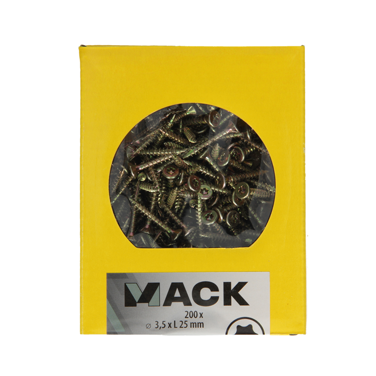 Mack 1020130 - tornillo aglomerado vz kp-autoblocantegvz 200uds 3,5 x 25 mm | 5 piezas
