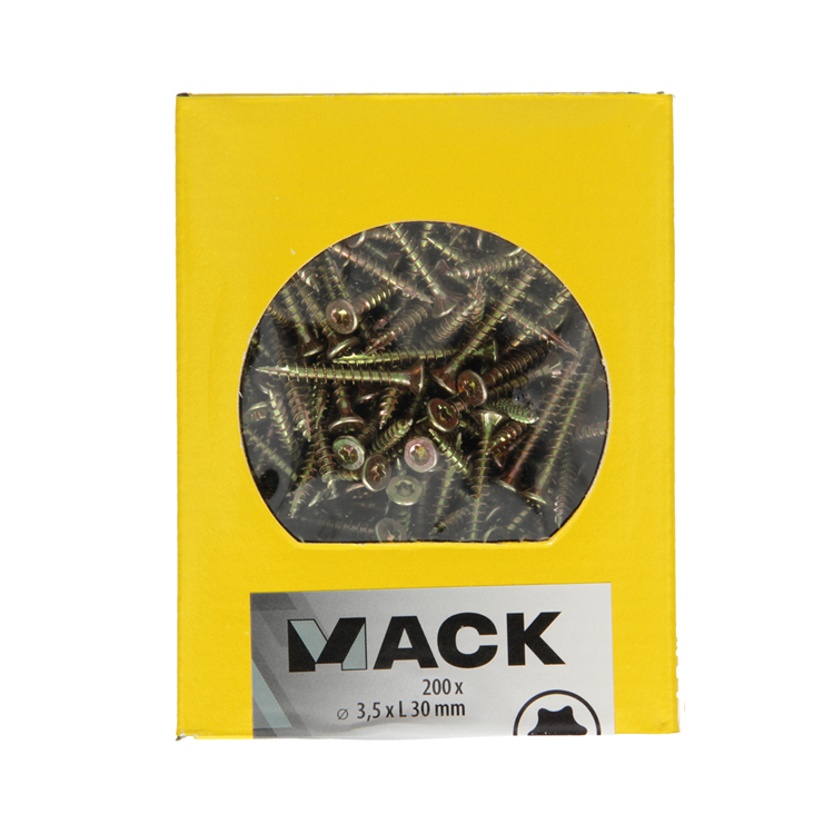 Mack 1020131 - tornillo aglomerado vz kp-autoblocantegvz 200uds 3,5 x 30 mm | 5 piezas