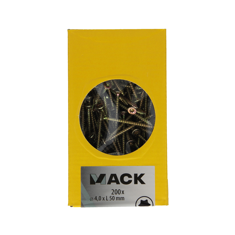 Mack 1020141 - tornillo aglomerado vz kp-autoblocantegvz 200uds 4,0 x 50 mm | 3 piezas