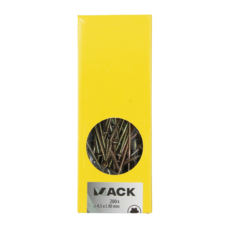 Mack 1020150 - tornillo aglomerado vz kp-autoblocantegvz 200uds 4,5 x 80 mm | 1 pieza