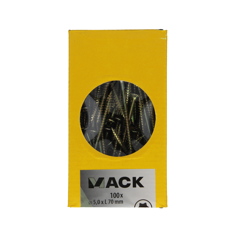 Mack 1020154 - tornillo aglomerado vz kp-autoblocantegvz 100uds 5,0 x 70 mm | 3 piezas