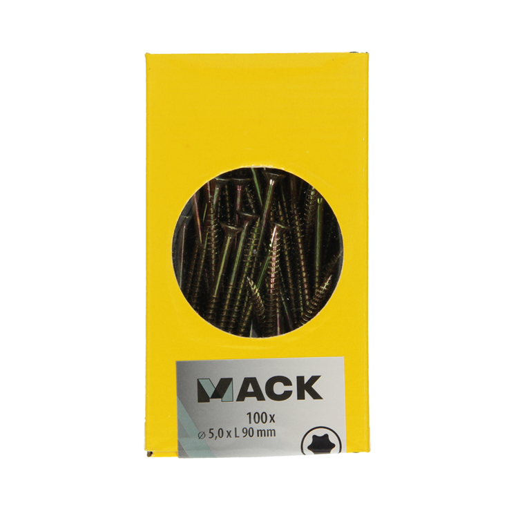 Mack 1020156 - tornillo aglomerado vz kp-autoblocantegvz 100uds 5,0 x 90 mm | 2 piezas