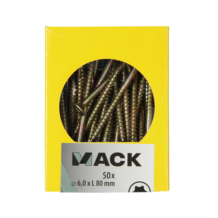Mack 1020158 - tornillo para aglomerado vz kp-autoblocantegvz 50 piezas 6,0 x 80 mm | 5 piezas