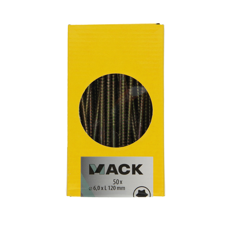 Mack 1020160 - tornillo para aglomerado vz kp-autoblocantegvz 50 piezas 6,0 x 120 mm | 3 piezas