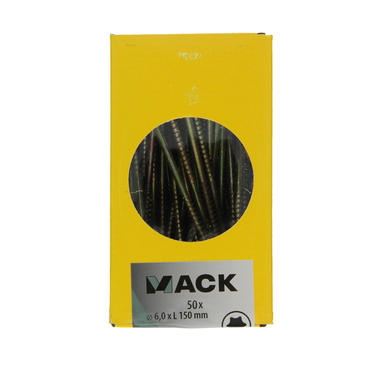Mack 1020161 - tornillo para aglomerado vz kp-autoblocantegvz 50 piezas 6,0 x 150 mm | 2 piezas