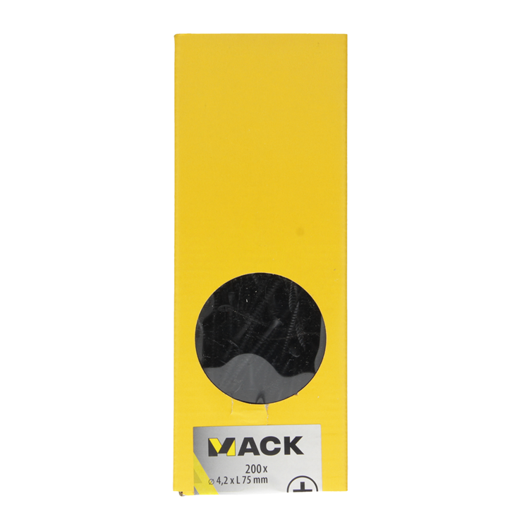 Mack 1020167 - Tornillo para placas de yeso fosfatado negro. 200 piezas 4,2 x 75 mm | 1 pieza