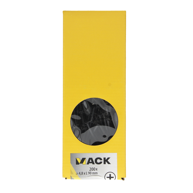 Mack 1020168 - Tornillo para placas de yeso fosfatado negro. 200 piezas 4,8 x 90 mm | 1 pieza