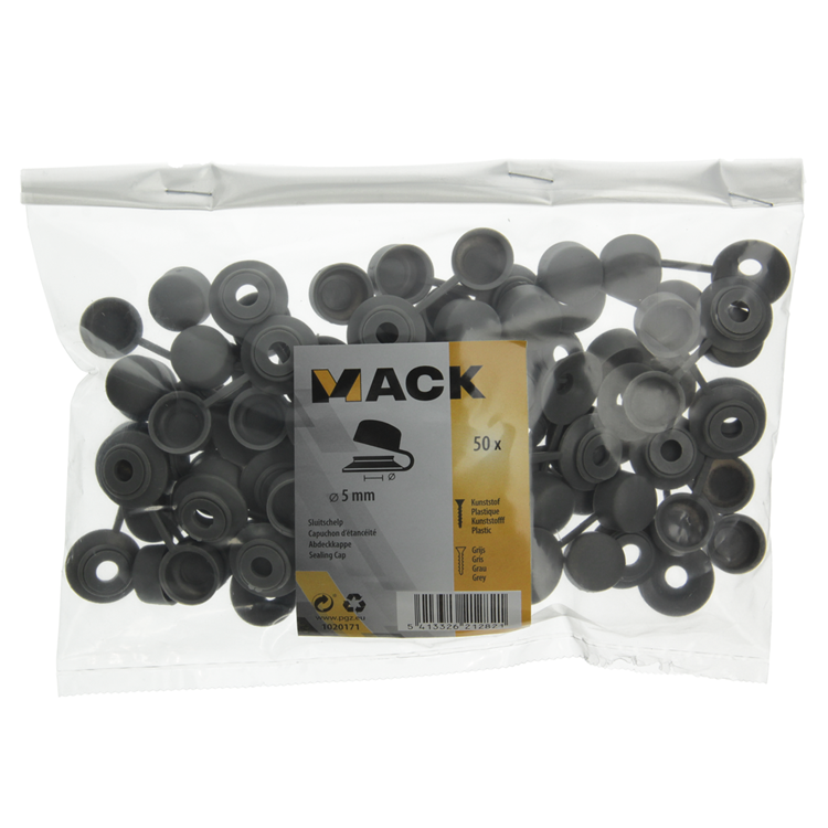 Mack 1020171 - carcasa de cierre gris 50 uds. 5 mm | 5 piezas