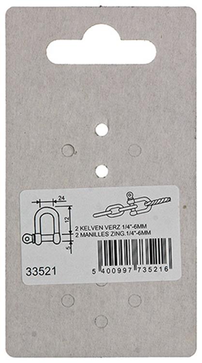 Mack 1008491 - 2 mordazas rectas 6mm galvanizadas | 10 piezas