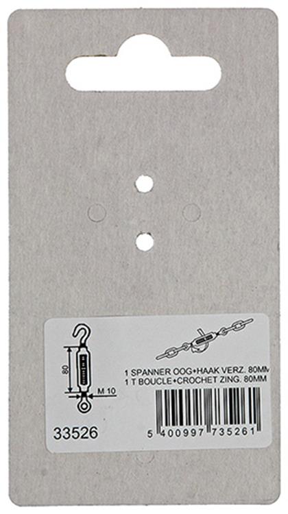 Mack 1008496 - 1 ojo tensor + gancho m10 x 80mm galvanizado | 10 piezas