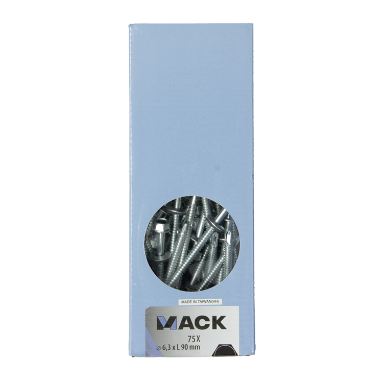 Mack 1020190 - tornillo autoperforante cabeza hexagonal EPDM-vz 75uds 6,3 x 90 mm | 1 pieza