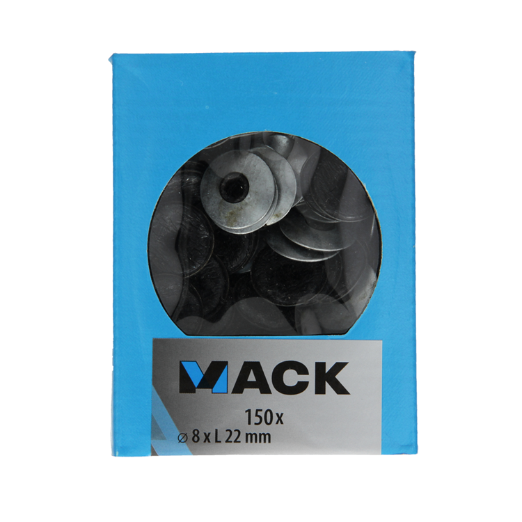 Mack 1020224 - anillo de sellado bituminoso galvanizado 150 piezas 8,0 x 22 mm | 5 piezas
