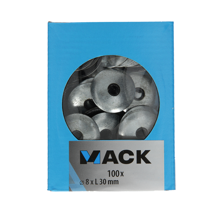 Mack 1020225 - anillo de sellado bituminoso galvanizado 100 piezas 8,0 x 30 mm | 5 piezas