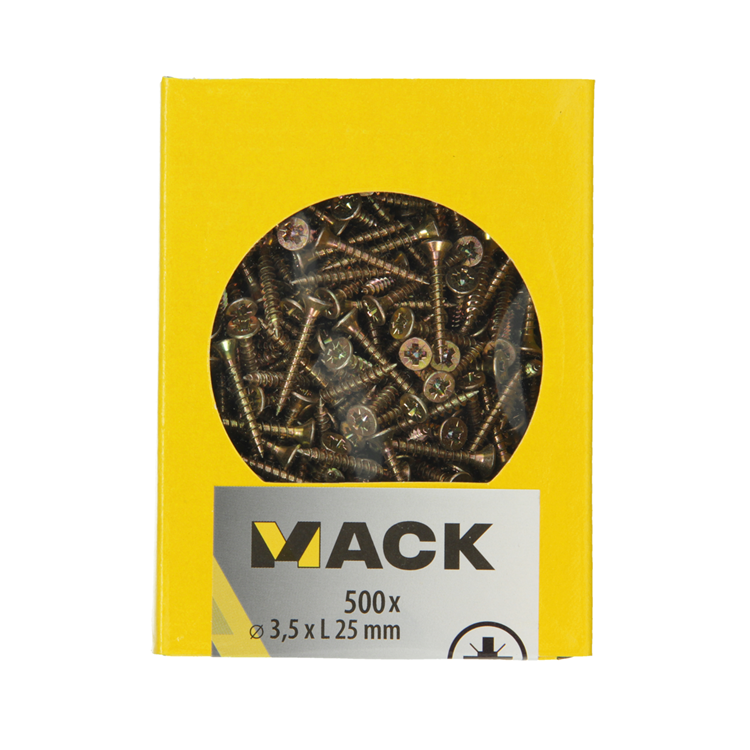 Mack 1020254 - tornillo aglomerado cabeza vz gvz 500 uds 3,5 x 25 mm | 5 piezas
