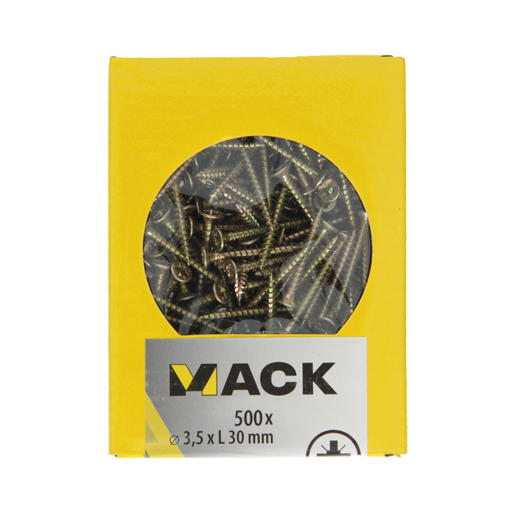 Mack 1020255 - tornillo aglomerado cabeza vz gvz 500 uds 3,5 x 30 mm | 5 piezas