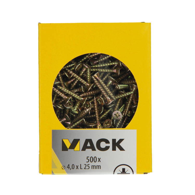 Mack 1020259 - tornillo aglomerado cabeza vz gvz 500 uds 4,0 x 25 mm | 5 piezas