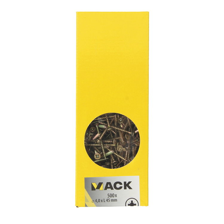 Mack 1020263 - tornillo aglomerado cabeza vz gvz 500 uds 4,0 x 45 mm | 1 pieza