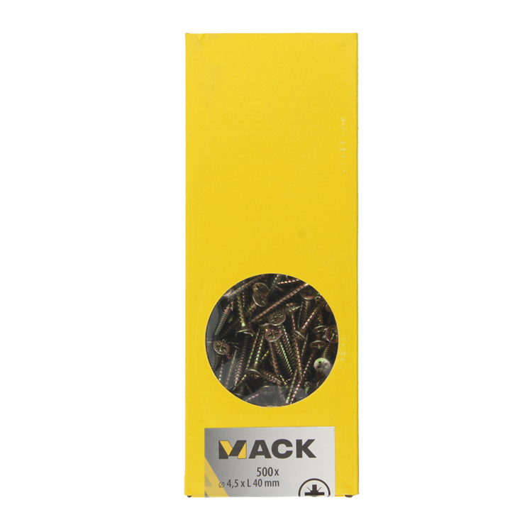 Mack 1020265 - tornillo aglomerado cabeza vz gvz 500 uds 4,5 x 40 mm | 1 pieza