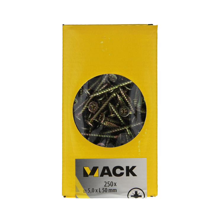 Mack 1020268 - tornillo aglomerado cabeza vz gvz 250 uds 5,0 x 50 mm | 1 pieza