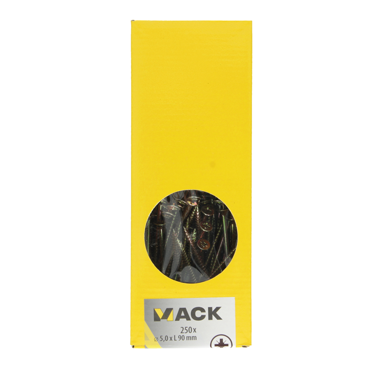 Mack 1020272 - tornillo aglomerado cabeza vz gvz 250 uds 5,0 x 90 mm | 1 pieza