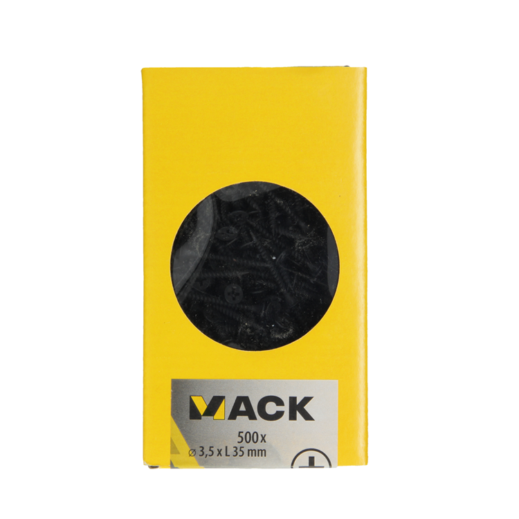 Mack 1020275 - Tornillo para placas de yeso fosfatado negro. 500 piezas 3,5 x 35 mm | 2 piezas