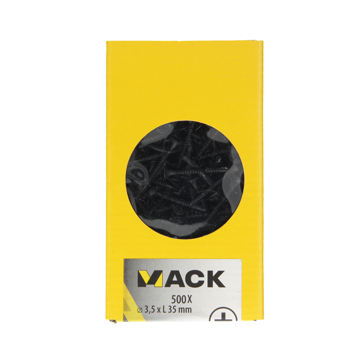 Mack 1020279 - Placa de yeso scrf text point negro fosfatado. 500 piezas 3,5 x 35 mm | 2 piezas
