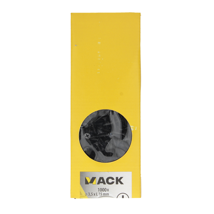 Mack 1020283 - Tornillo para placas de yeso fosfatado negro. 1000 piezas 3,5 x 35 mm | 1 pieza