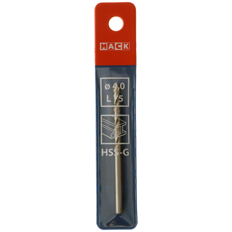 Mack 1018403 - taladro para metal hss g din 338 ø 4,0 x 75 mm | 5 piezas