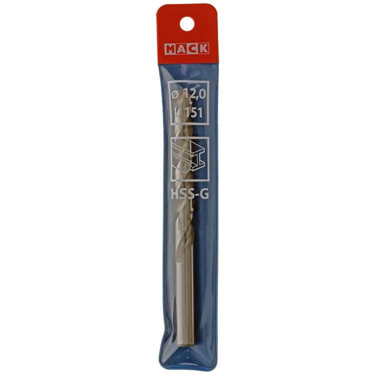 Mack 1018417 - taladro para metal hss g din 338 ø 12,0 x 151 mm | 5 piezas