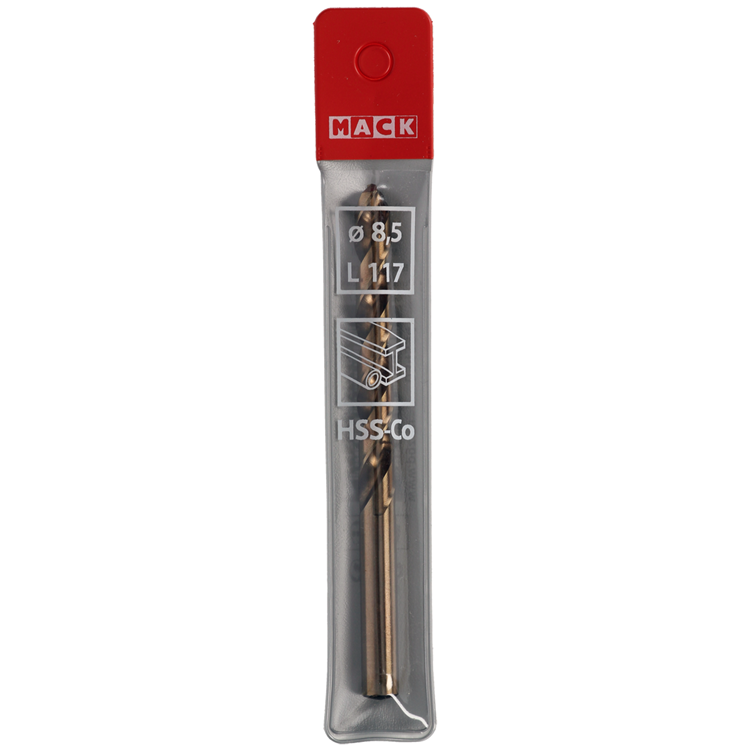 Mack 1018432 - taladro metal hss co5% din 338 ø 8,5 x 117 mm | 5 piezas