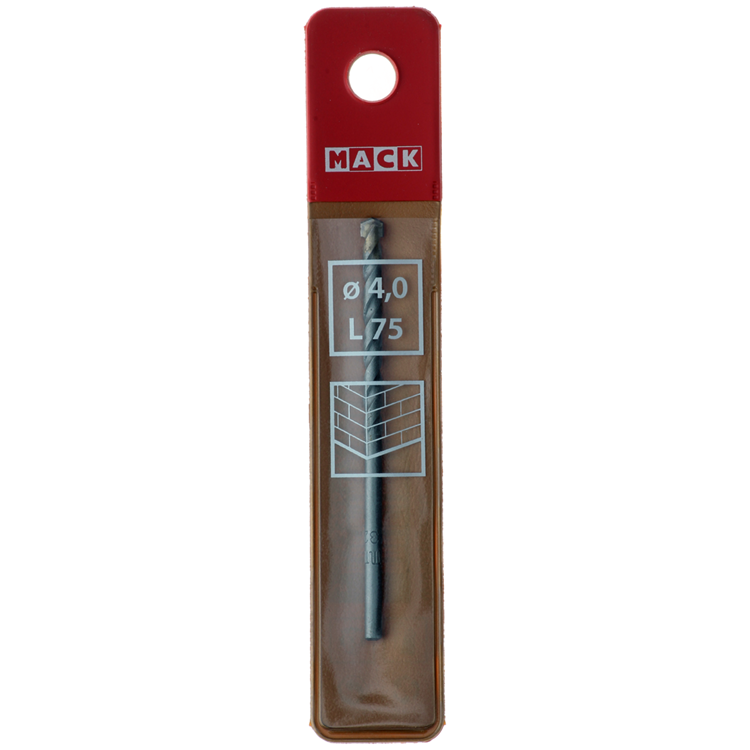 Mack 1018437 - Broca para mampostería ø 4,0 x 75 mm | 5 piezas