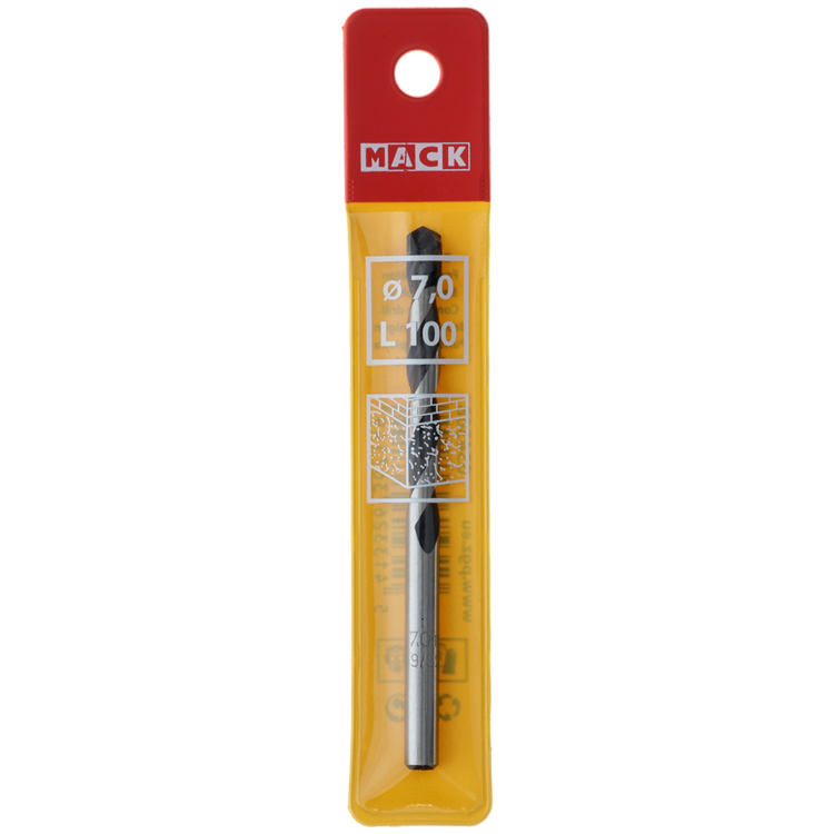 Mack 1018448 - Broca para hormigón DIN 8039 ø 7,0 x 100 mm | 5 piezas