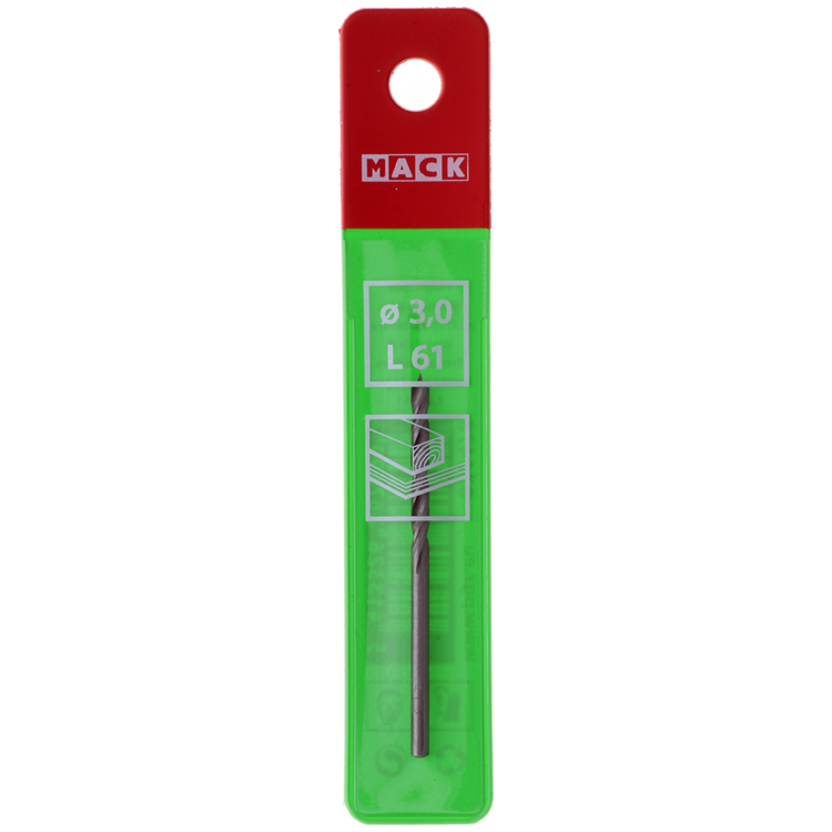 Mack 1018503 - taladro para madera + punto de centrado ø 3,0 x 61 mm | 5 piezas