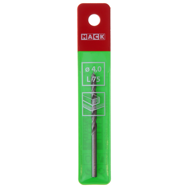 Mack 1018504 - taladro para madera + punto de centrado ø 4,0 x 75 mm | 5 piezas