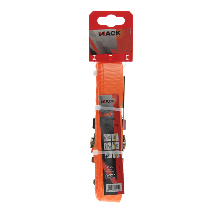 Mack 1023386 - correa tensora poliéster, tensor de trinquete 25mm-5m max500kg | 3 piezas