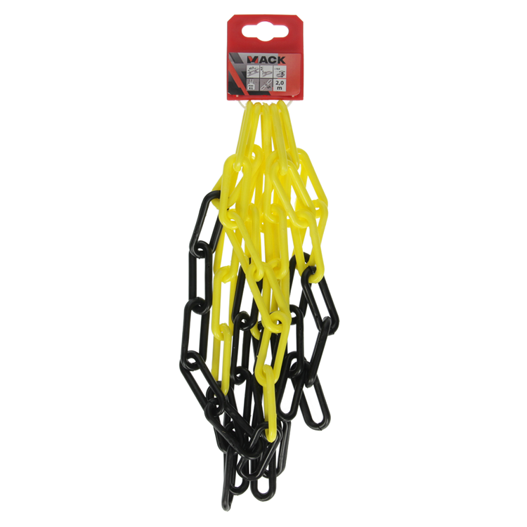 Mack 1005293 - catena in plastica giallo nero ks-60 6.0x40mm 2m | 5 pezzi