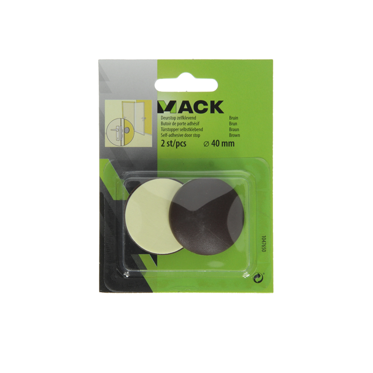 Mack 1047650 - fermaporta autoadesivo marrone ø 40 mm 2 pz | 6 pezzi