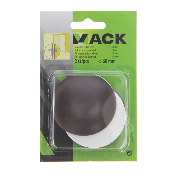 Mack 1047652 - fermaporta autoadesivo marrone ø 60 mm 2 pz | 6 pezzi