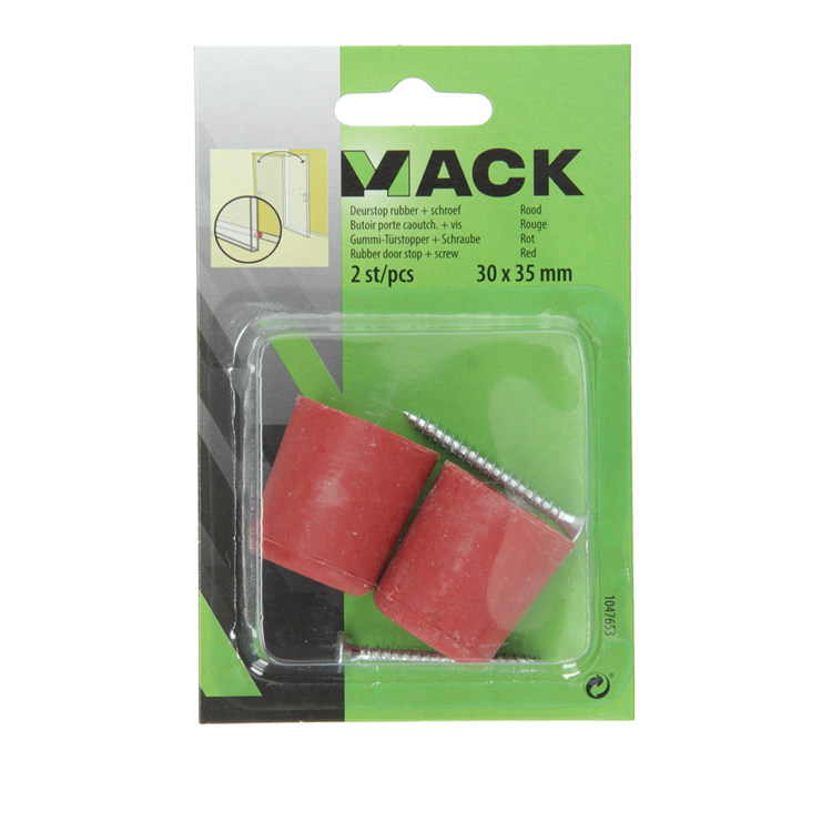Mack 1047653 - gomma fermaporta + vite rossa 30 x 35 mm 2 pz | 6 pezzi
